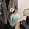 Luxury Evening  For Women  Designer  Lock  Shell Clip  Handmade  Tassel  Fabric Bags  Shoulder Chain Bags  Orange Messenger Bags