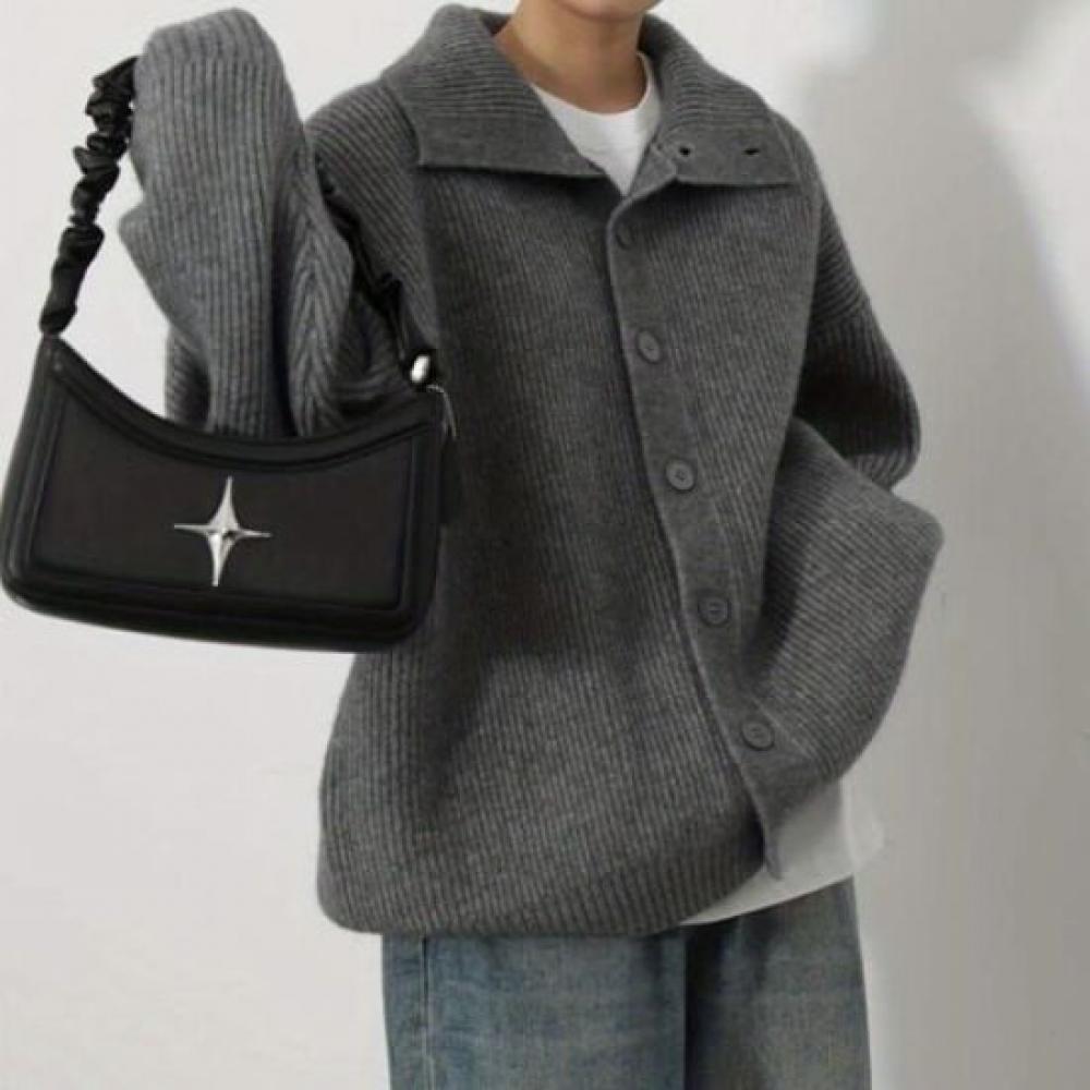 Navava Women Simple Daily Ribbed Long Sleeve Knit Cardigan Nk2689
