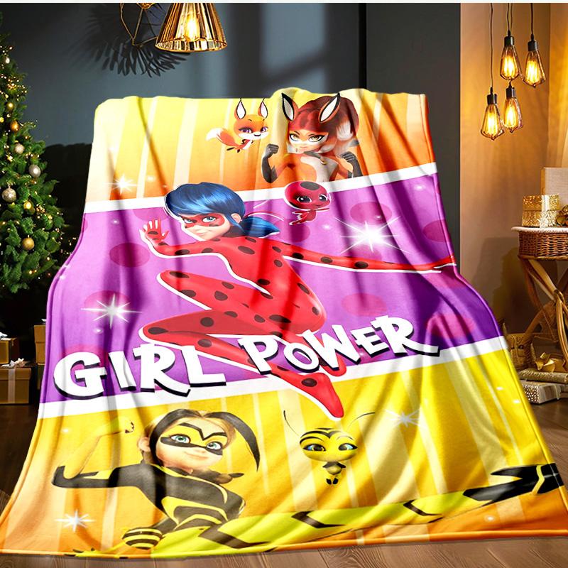 Miraculous Adventures Blanket Flannel Throw for Sofa, Indoor, Camping, Living Room, Office, Chair, And Bed Soft Birthday Gift