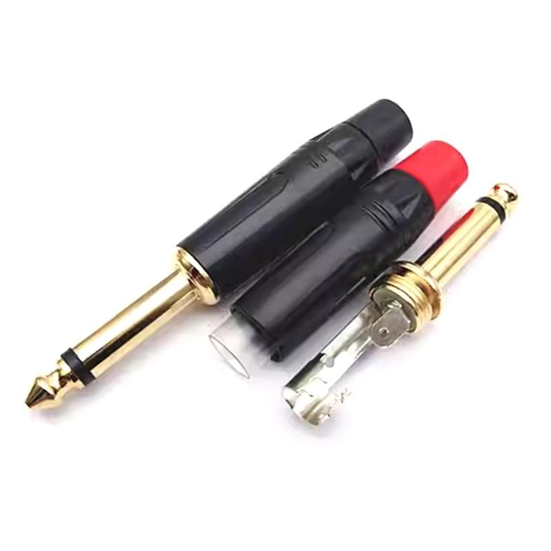 2/4/6Pcs Musical Sound 6.35mm 1/4inch Solder Type Mono Stereo Adapter Connector for Speaker/Guitar/Microphones Cable