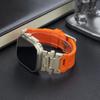 Silicone Strap for Apple Watch Strap Ultra 3 49mm 46 45 44 42mm Titanium Color Sports Watch Band for IWatch 11 10 9 87 6 5 4 SE3