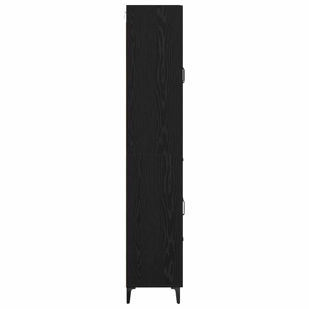 Highboard in Black Oak Look 69.5 x 34 x 180 cm Particleboard