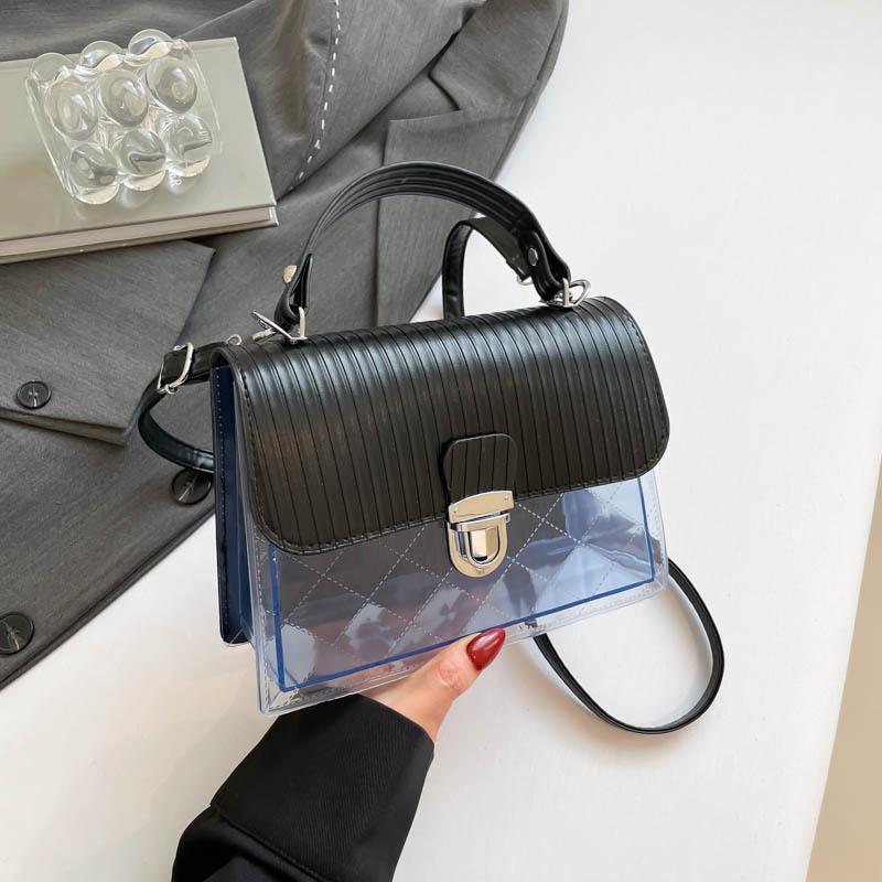 

Летняя нишевая дизайнерская сумочка контрастных цветов, модная трендовая маленькая квадратная сумка, высококлассная сумка-мессенджер на одно плечо, женская сумка чёрный