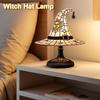 Witch Hat Lamp LED Creative Table Lamp Resin Witch Hat Light Ornament Bedside Lamp for Living Room Home Bedroom Decoration