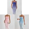 Street Style 3d Effect Polyester Sleeveless Bodycon Dress For City Commute