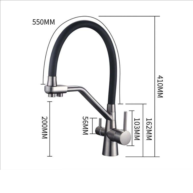 3 in 1 Kitchen Faucet Pure 360 Rotation sink Crane Handles Dual Water Functions Mode Filter Mixer Taps