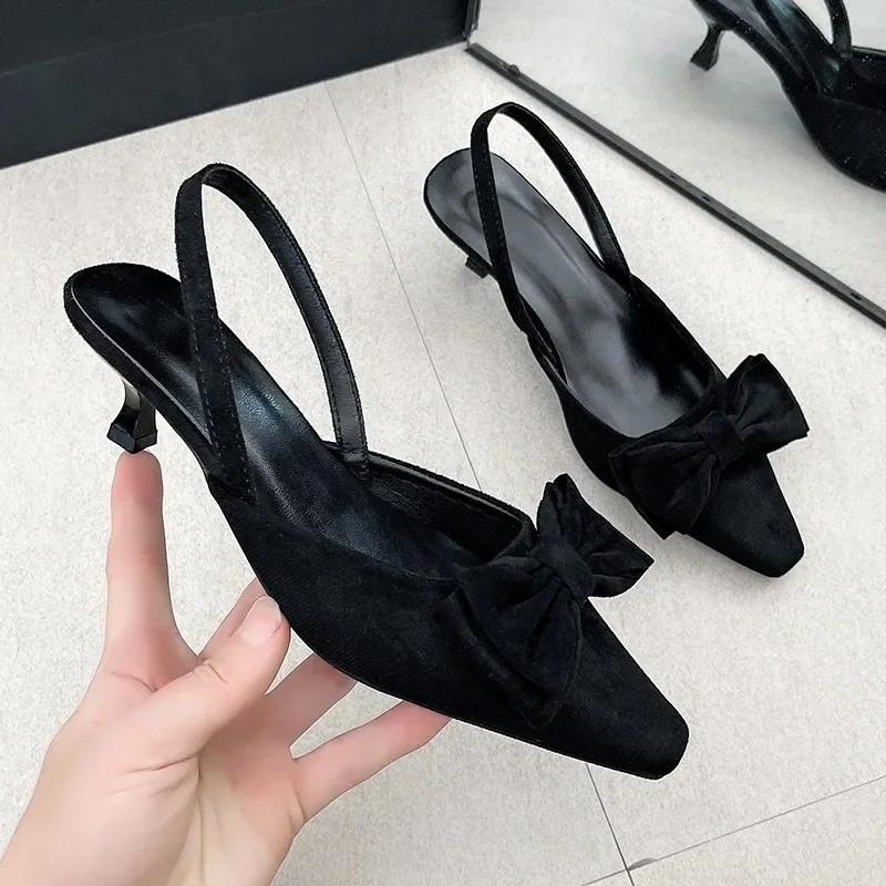 

Women s High Heels New 2025 Slingbacks Butterfly-knot Office and Career Fashion Heels Women Classic Light Shoes for Women 35