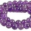 Amethyst Violet Natural Stone 4/6/8/10/12mm Beads 15"Strand Smooth Loose Spacer Beads for Jewelry Making DIY Bracelets Accessories