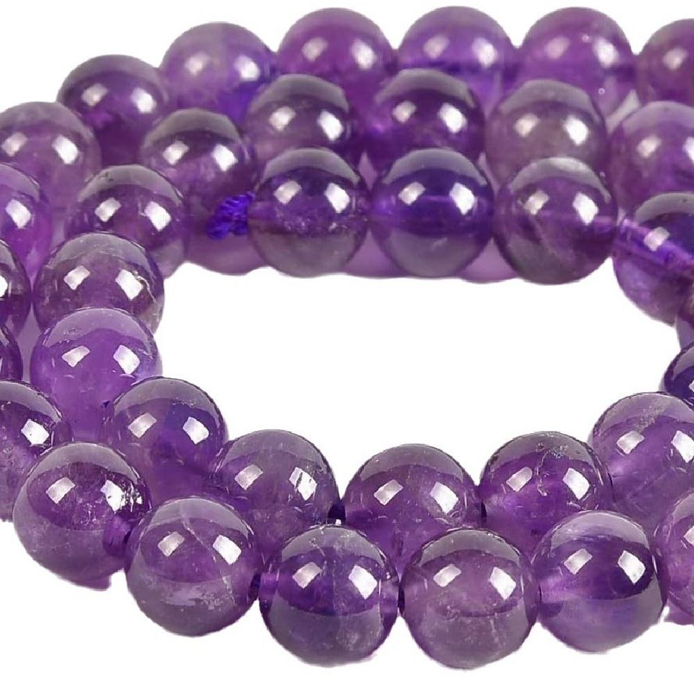Amethyst Violet Natural Stone 4/6/8/10/12mm Beads 15"Strand Smooth Loose Spacer Beads for Jewelry Making DIY Bracelets Accessories