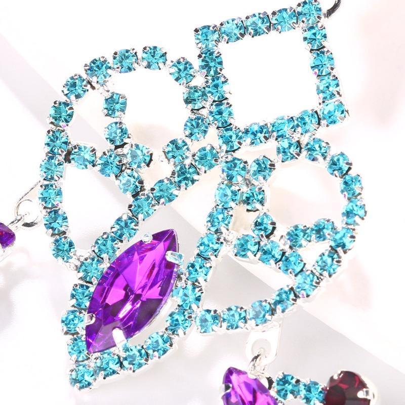 Queen Exaggerated Earrings Personalized Fashion Flash Rhinestone Earrings Catwalk Versatile Accessories Earrings