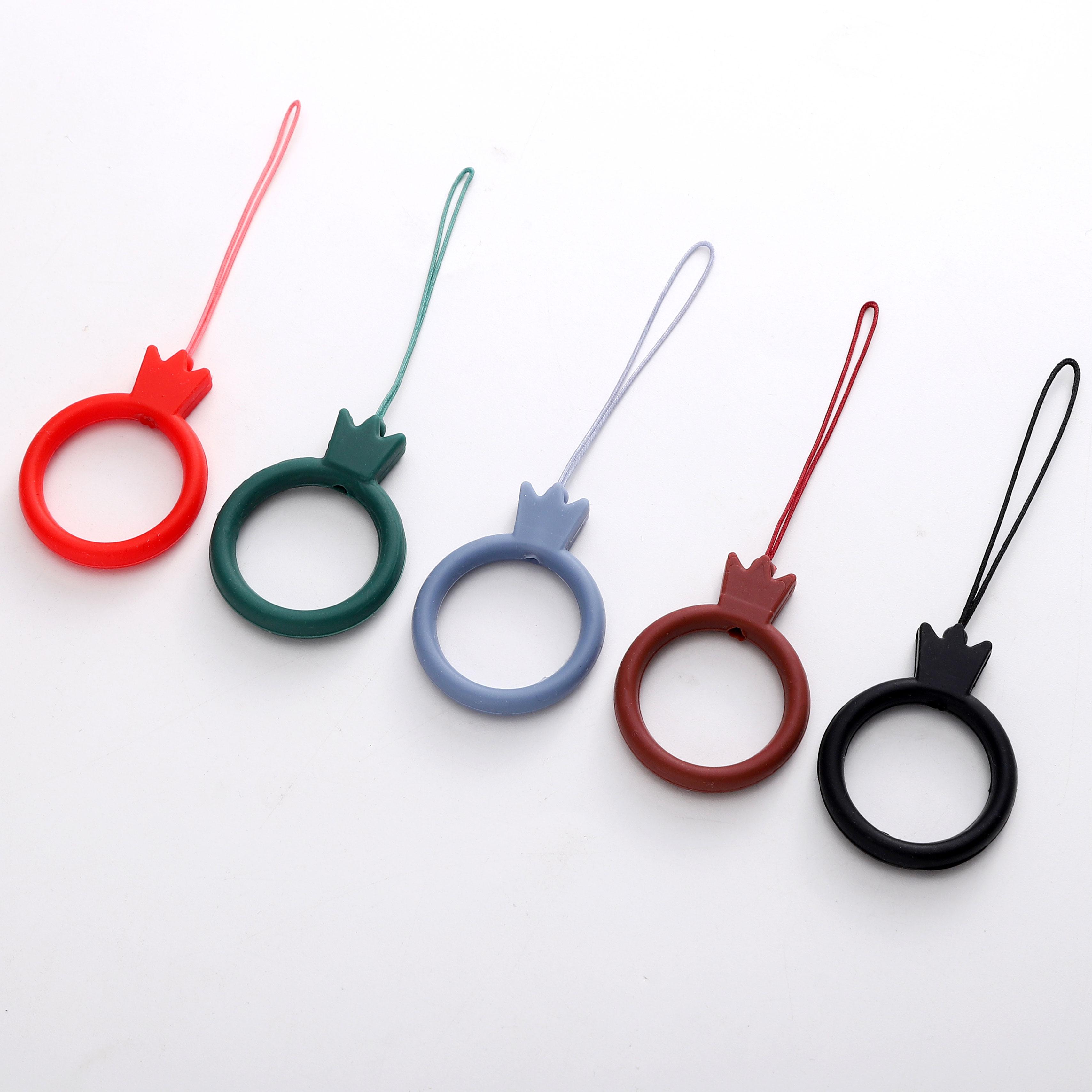 

5 шт. Силіконове кільце у стилі корони, у стилі ведмежої голови, з діамантовим брелоком для ключів, гаманців, для DIY прикрас Crown style dark color