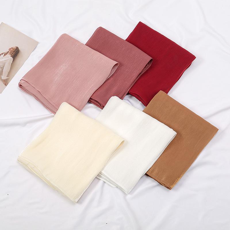 Dámský letní zářivý hedvábný saténový šátek - lehký, nemačkavý, jednobarevný