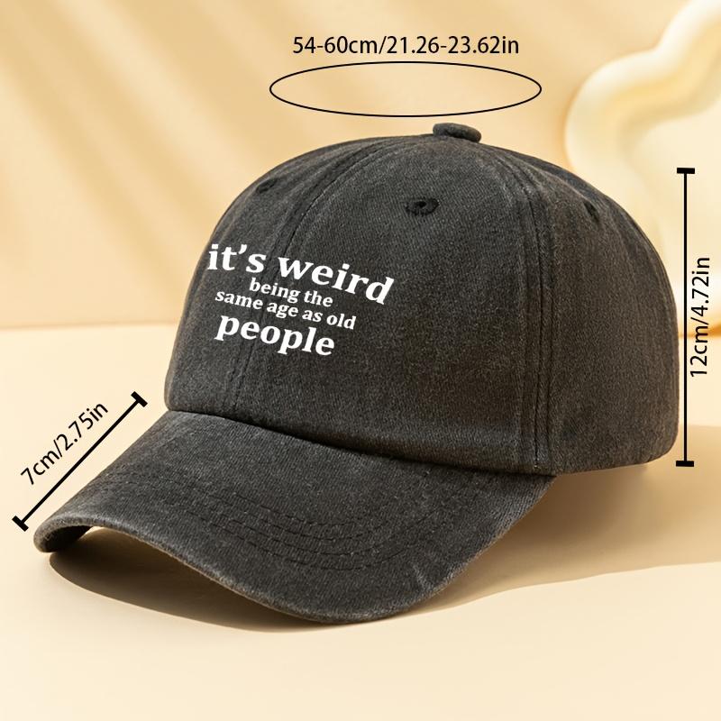 VintageInspired ItS Weird Being the Same Age as Old People Baseball Cap  Black Washed  Distressed