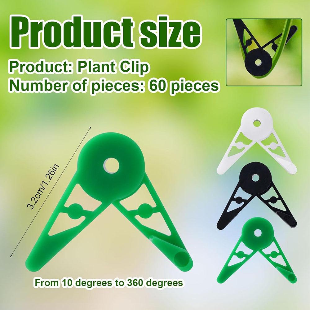 60Pcs 360 Degree Adjustable Plant Clips For Plant Gardening(3 Colors)
