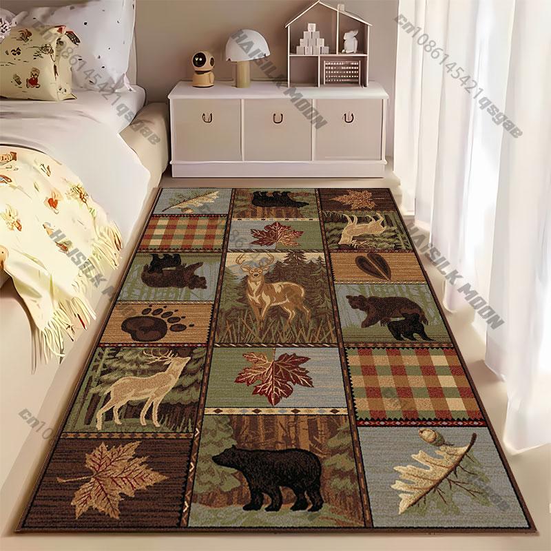 Nature wildlife forest animals carpet Yoga living room room decor children's crawling mat doormat area rug games mat