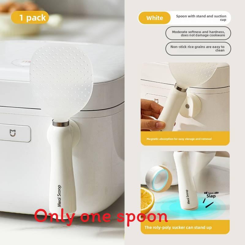 Modern Plastic Rice Spoon With Stand And Easy Cleaning For Kitchen Housewarming Gift