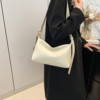 Bolsa casual versátil com padrão de lichia bolsa feminina 2025 nova moda bolsa de ombro tendência bolsa tira-colo quadrada pequena de alta qualidade