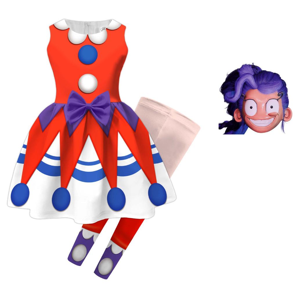 Horror Game Play Time Lily Cosplay Costume Childs Carnival Costume Party Outfits Birthday Party Halloween Sleeveless Bow Dress