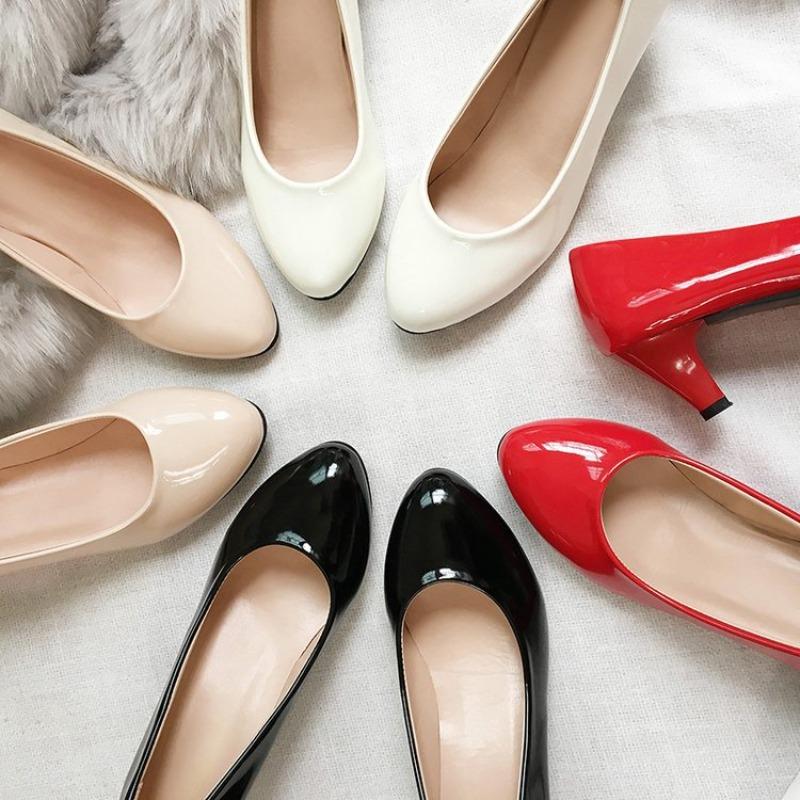 Schuhe Damen Pumps Mittlerer Absatz Nude Sexy Hohe Absätze Hochzeitschuhe Damen Büro Arbeit Weiße Pumps Partyschuhe 2026