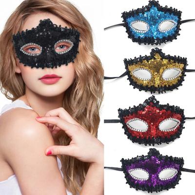 Koronkowa maska karnawałowa na patyku, motyl z cekinami, zakrywająca połowę twarzy, poduszka na oczy dla kobiet, na karnawał, bal wenecki, Halloween, imprezy cosplay