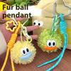 Cute Cartoon Big Mouth Fur Ball Doll Keychain Kawaii Plush Doll Pendant Toy Key Ring Backpack Hanging Decoration Lovely Gifts