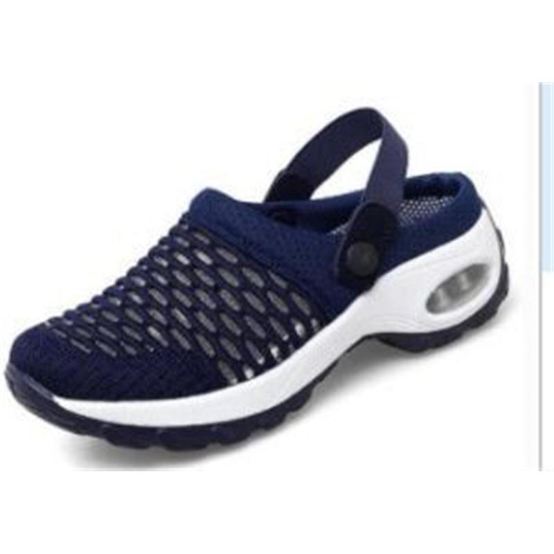 Women's Plus Size Summer Mesh Slip-On Slippers,Rocking Mom Mules Sandals,Reversible Two-Way Wear