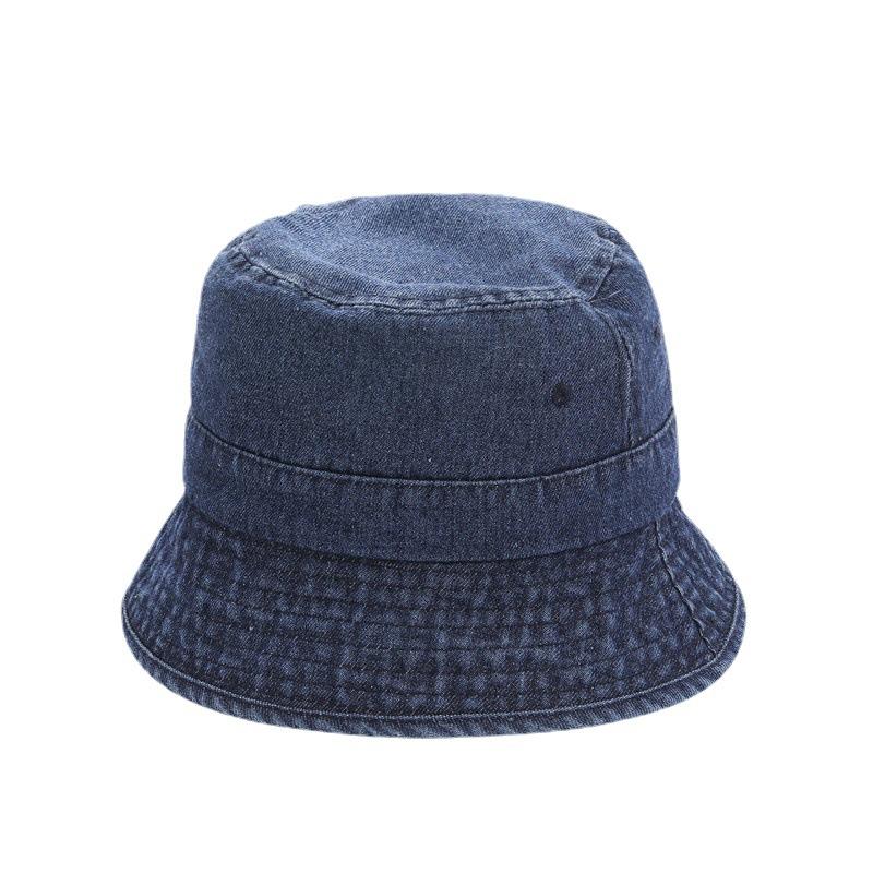 Japanese-style denim fisherman hat for women, Harajuku retro Hong Kong style bucket hat, spring-summer bucket hat, Korean version trendy plain hat