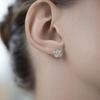 S925 Four-Leaf Clover Stud Earrings with High-Quality Diamond Inlay - Elegant and Versatile Design