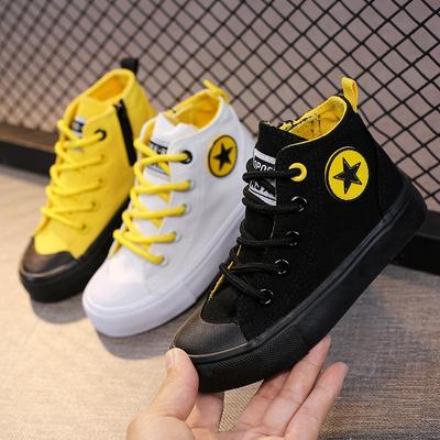 Chaussures pour garçons et filles, baskets montantes en toile pour enfants