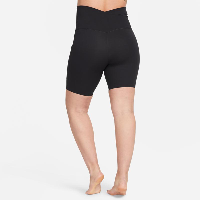 Nike Zenvy Air Series Logo Print Slim Fit High Waist Regular Shorts Women shorts Black FD8640-010