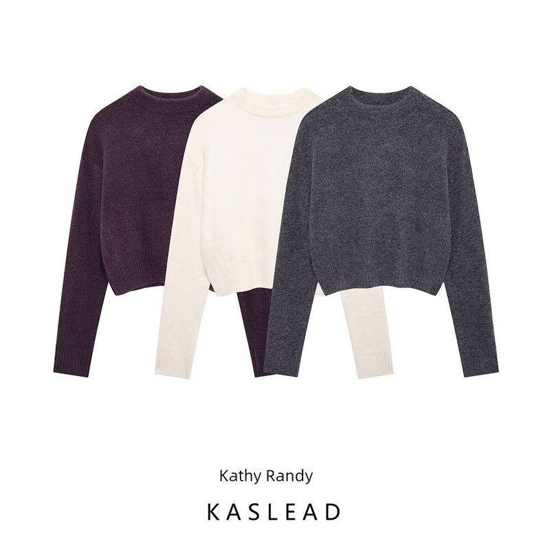 Kaslead New Arrival Women's Clothing Fashion Style Stylish Simple and Versatile Soft Short Knitwear 5536200