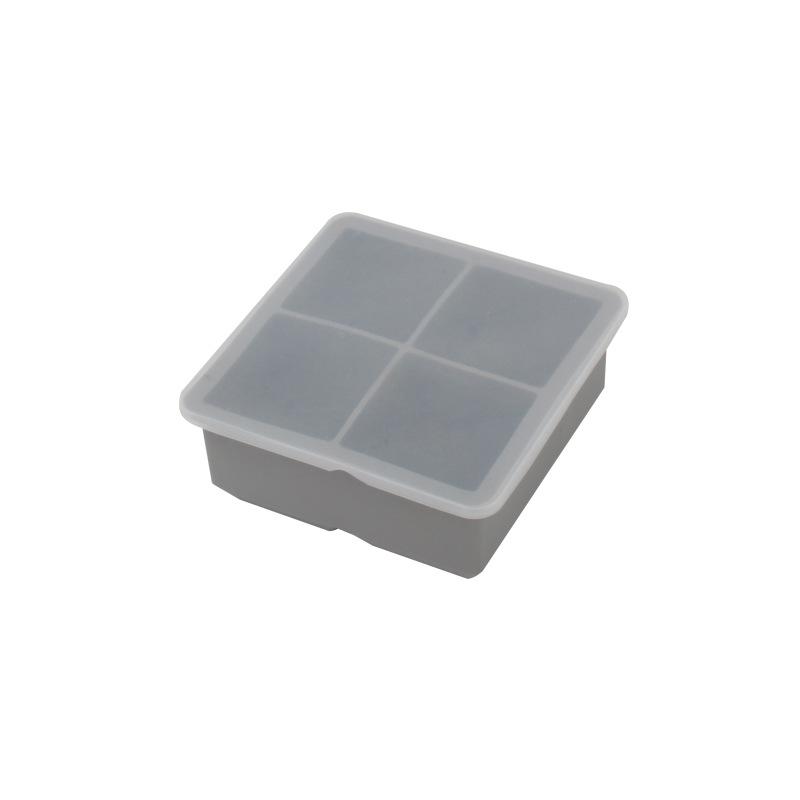 Square Silicone Ice Cube Tray with Lid - Small, Food-Grade Kitchen Ice Mold
