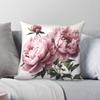 Roze Pioenen Bloemen Kussensloop Polyester Linnen Fluweel Creatieve Rits Decoratieve Bank Kussenhoes