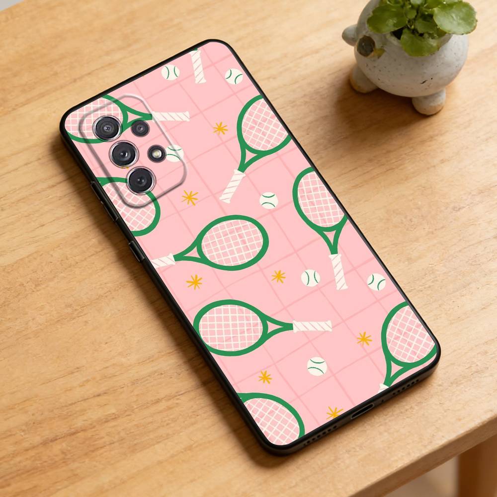 Tennis  Phone Case For Samsung Galaxy A73,21,22,32,71,53,52,51,80,5G Soft Black Cover