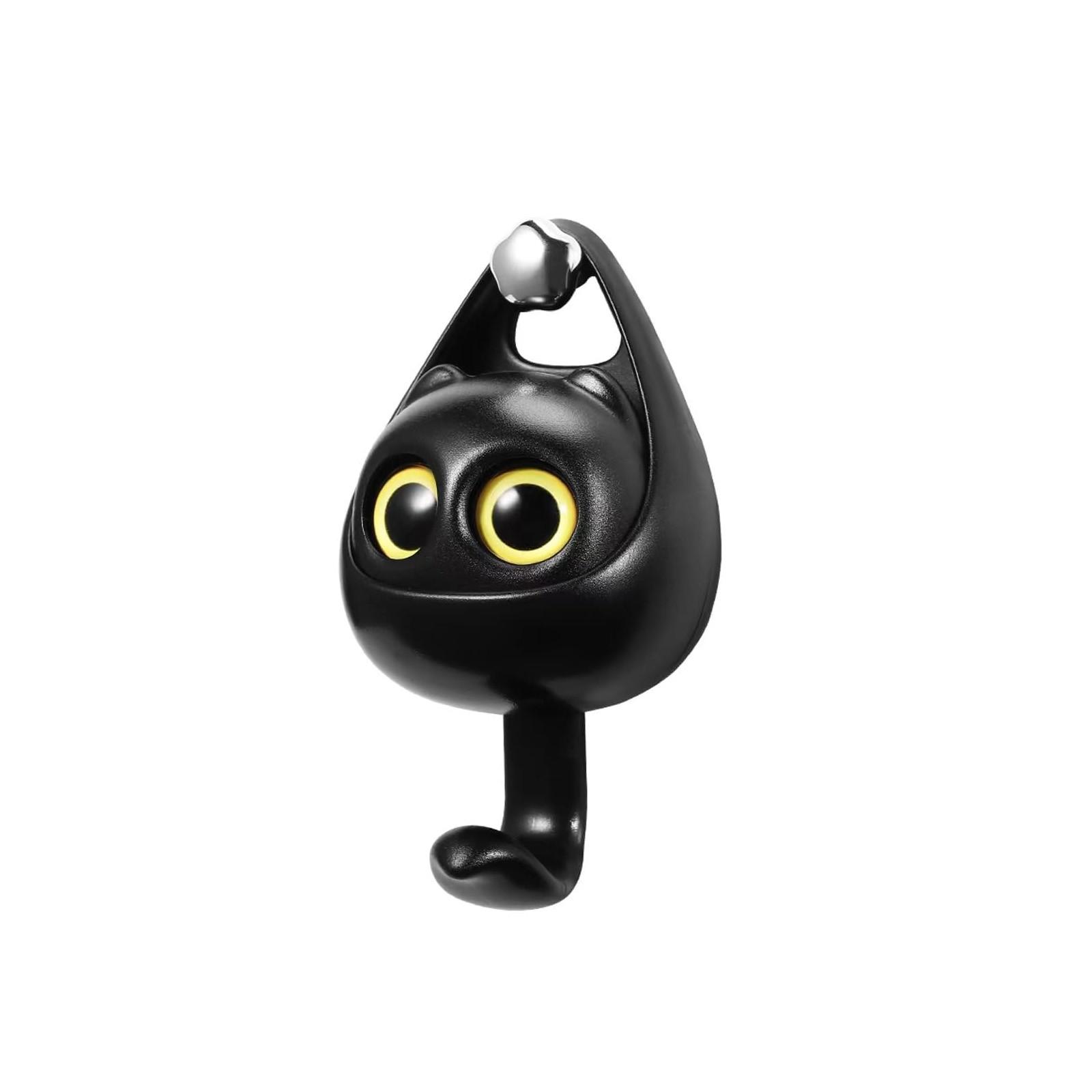 

Крючок для пальто в виде милого мультяшного кота, не требующий пробивки, подмигивающий крючок One Size чёрный