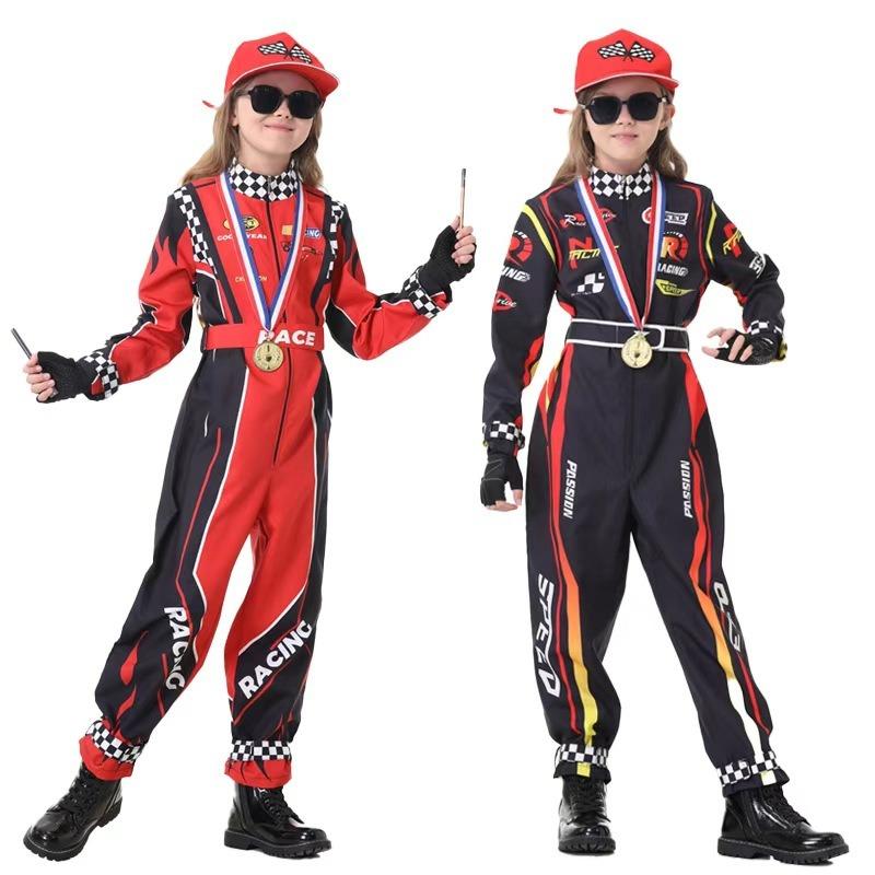 New children's racing suits one-piece kart performance suits, boys and girls Halloween costumes