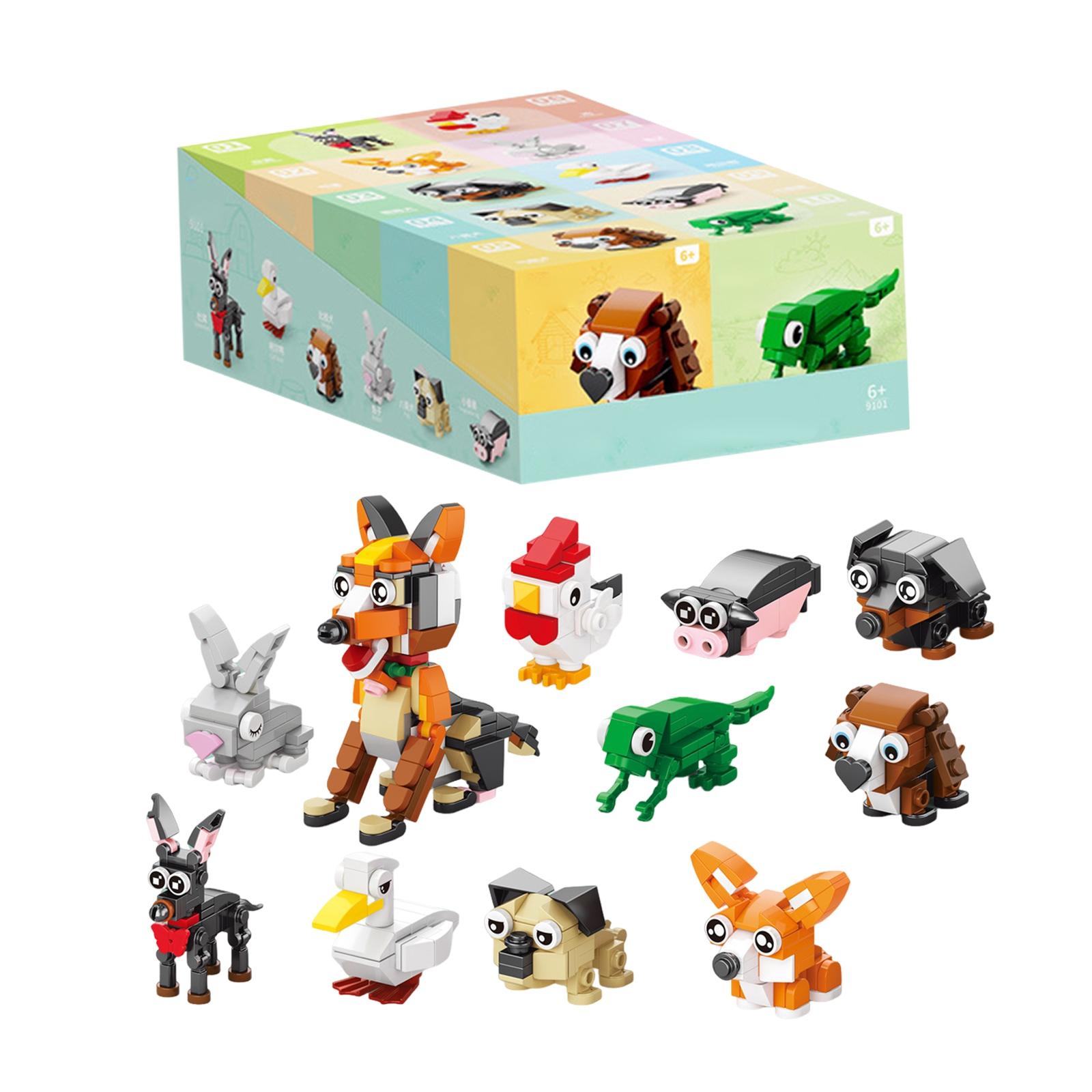 

Educational Animal Building Blocks Set for Kids Includes Dog Rabbit Chicken Pig Frog and More Creative Construction Toys for Boys and Girls One Size