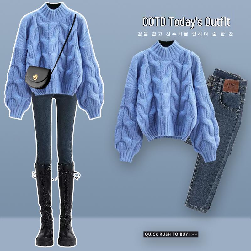 Women's Milky White Fluffy Cable Knit Sweater - Soft, Loose-Fitting, and Gentle for Spring/Summer
