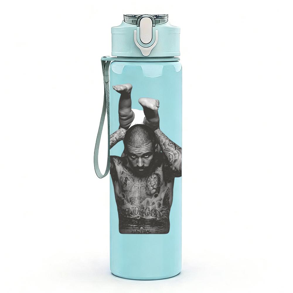 1PC Muscular Male Torso Minimalist Sketch Print 750ml Portable Sports Water Bottle Leakproof Gym Outdoor Travel Drink Cup