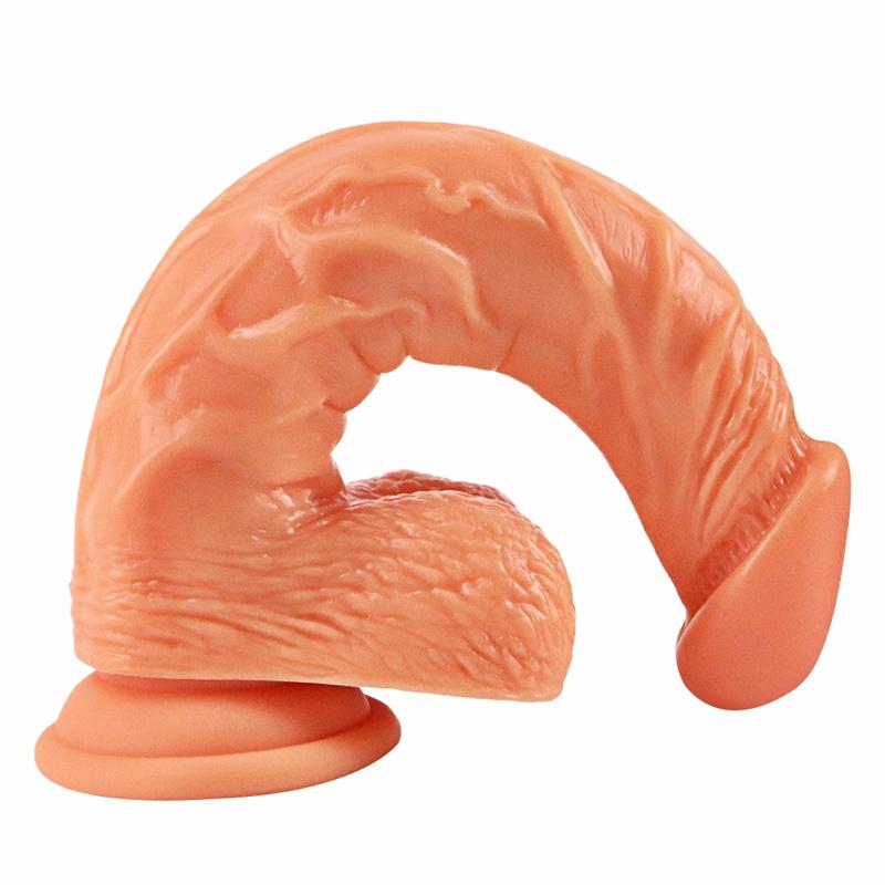 Soft Elbow Double Layer Liquid Silicone Penis Large Simulation Female Masturbation Device Manual Adult Sex Products