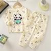2026 Summer Children Full Sleeve Underwear Suits Baby Spring O-Neck Cartoon Cotton Pajama Set Long Pant Kids Home Wear Clothing Suit for Girl Boy