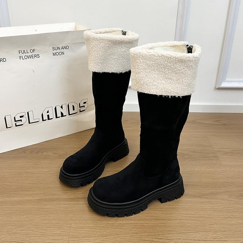 Women's Soft Elastic Thick Sole Winter Warm Cold Padded Snow Boots Non-slip Wear Outdoor Leisure Sports Long Cotton Boots