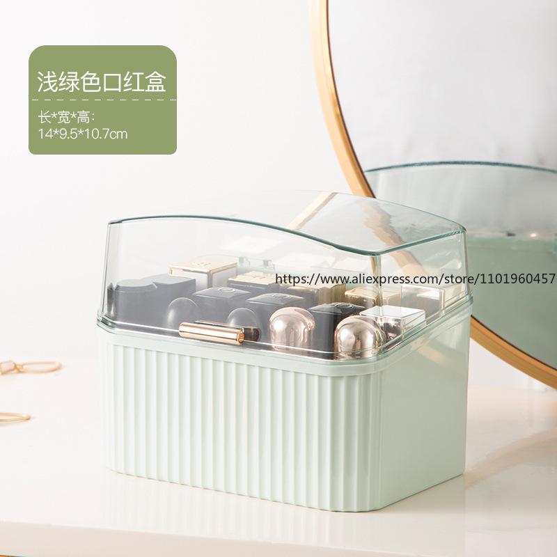 Light Luxury Transparent Makeup Organizer Dustproof Desktop Lipstick Case Portable Display Rack for Home