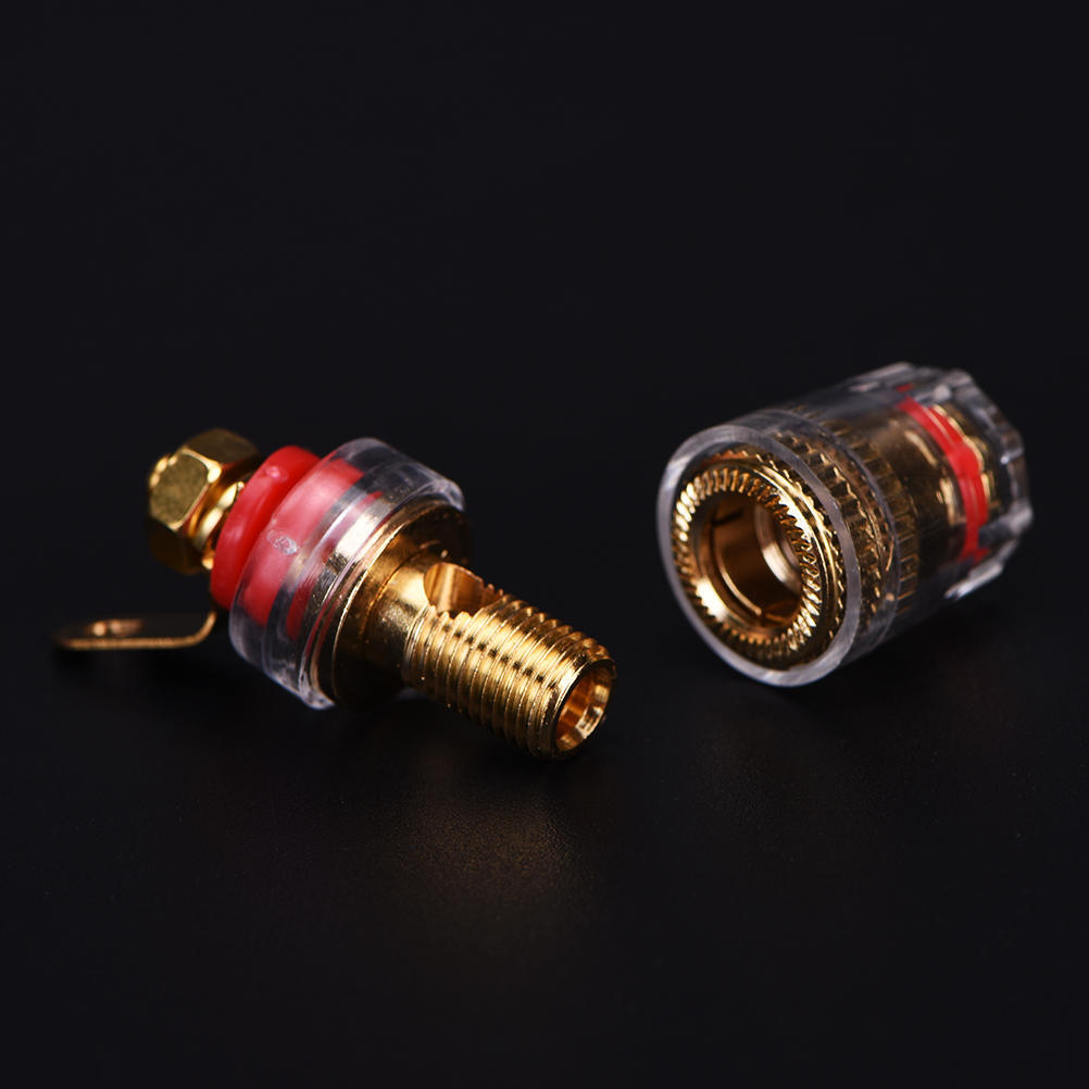 2X Zesilovač Reproduktor Svorka Vázací sloupek Konektor Pro 4mm Banánkový konektor