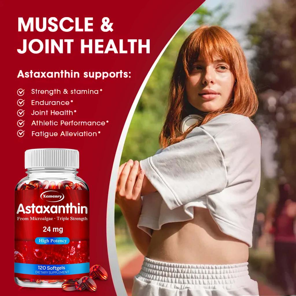 Astaxantin 24 mg - Kraftfull antioxidant, för hud, ögon, hjärta, hjärna, leder