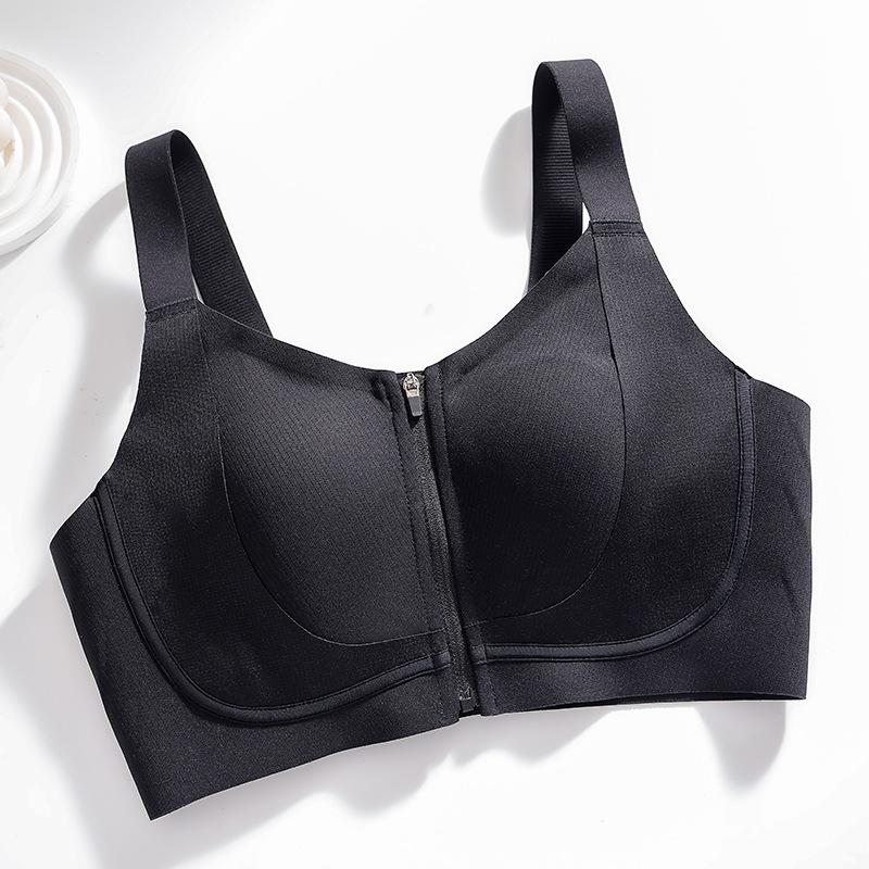 Large Breasted Lingerie for Women Thin Design Front Zipper Front Buckle Seamless Sports Shock-absorbing Bra