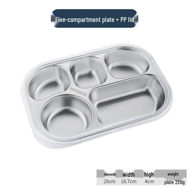 316L Stainless Steel Divided Lunch Plate