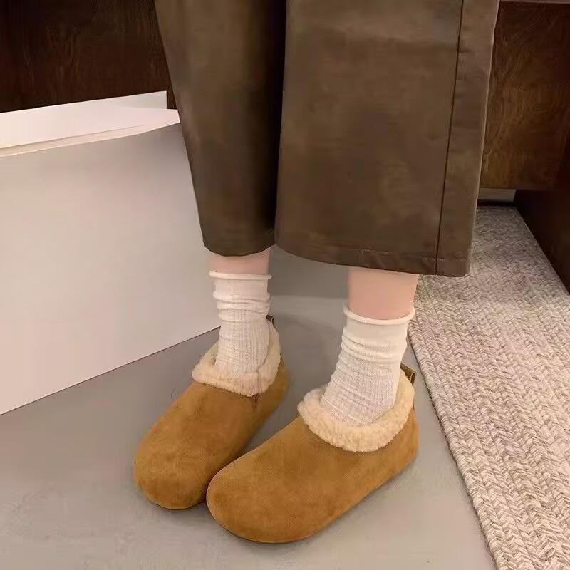 

Обувь на толстой подошве с флисом, теплые хлопковые ботинки на одну ногу и универсальные женские сноубутсы 40 жёлтый/верблюд