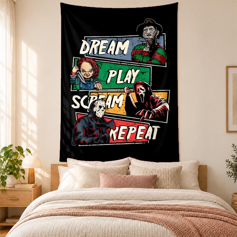 Chucky with Tiffany Tapestry highquality for decorating living room bedroom dorm walls ideal as bedroom wallart orholiday gift