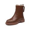 Rabbit Fur Martin Boots Women's 2025 Autumn and Winter New Thick Velvet Warm Cotton Boots Rear Zipper Thick-soled Short Boots Fashion Boots
